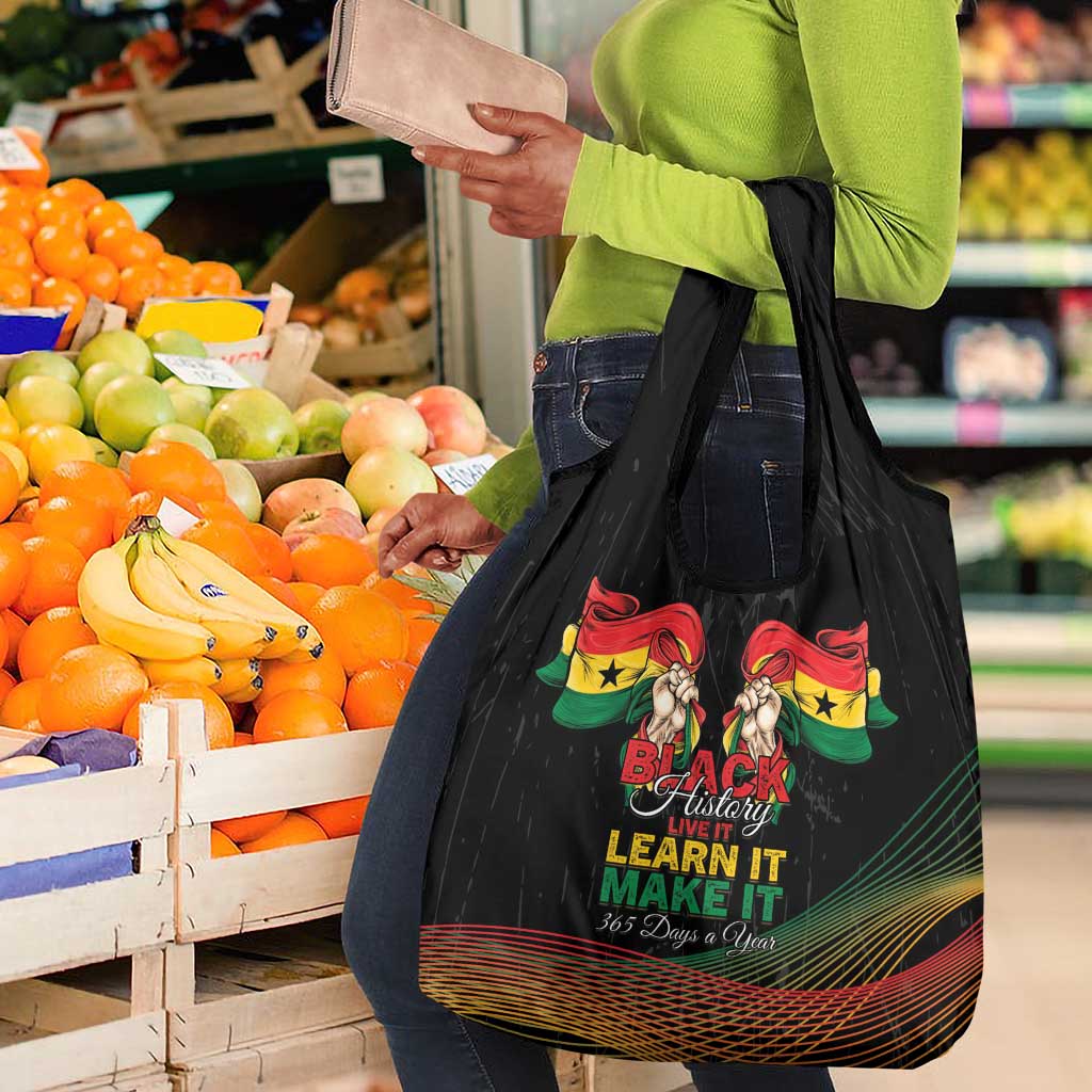 Ghana Black History Month Grocery Bag Live It Learn It Make It - African Pride