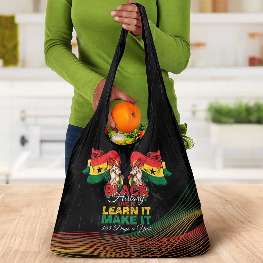 Ghana Black History Month Grocery Bag Live It Learn It Make It - African Pride