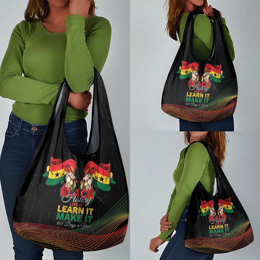 Ghana Black History Month Grocery Bag Live It Learn It Make It - African Pride
