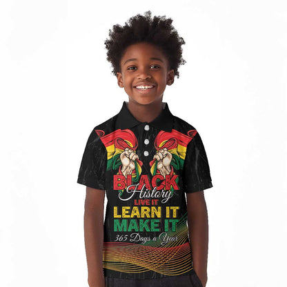 Personalized Ghana Black History Month Kid Polo Shirt Live It Learn It Make It - African Pride