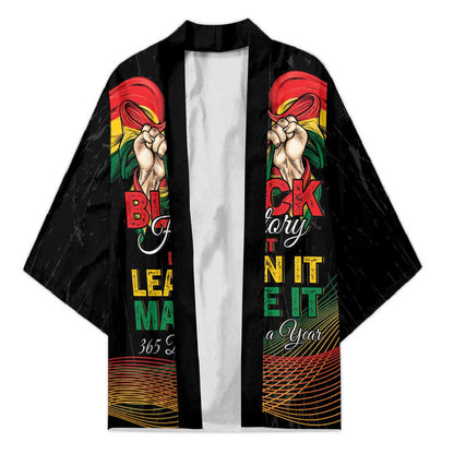 Personalized Ghana Black History Month Kimono Live It Learn It Make It - African Pride