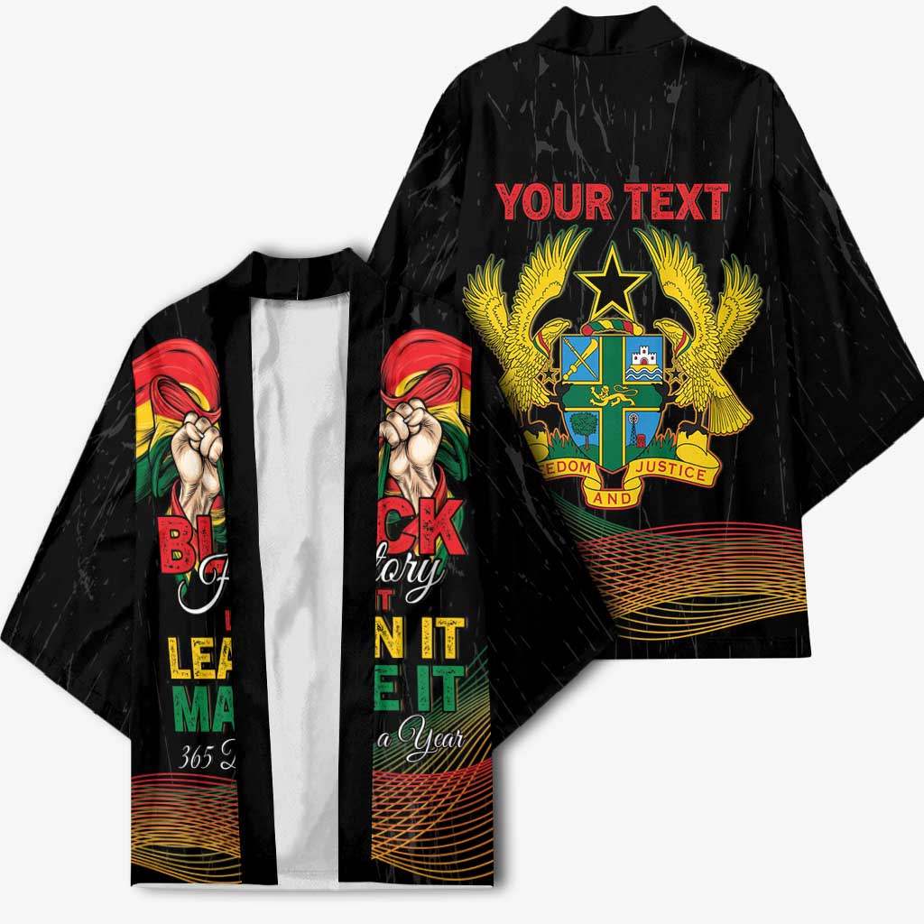 Personalized Ghana Black History Month Kimono Live It Learn It Make It - African Pride