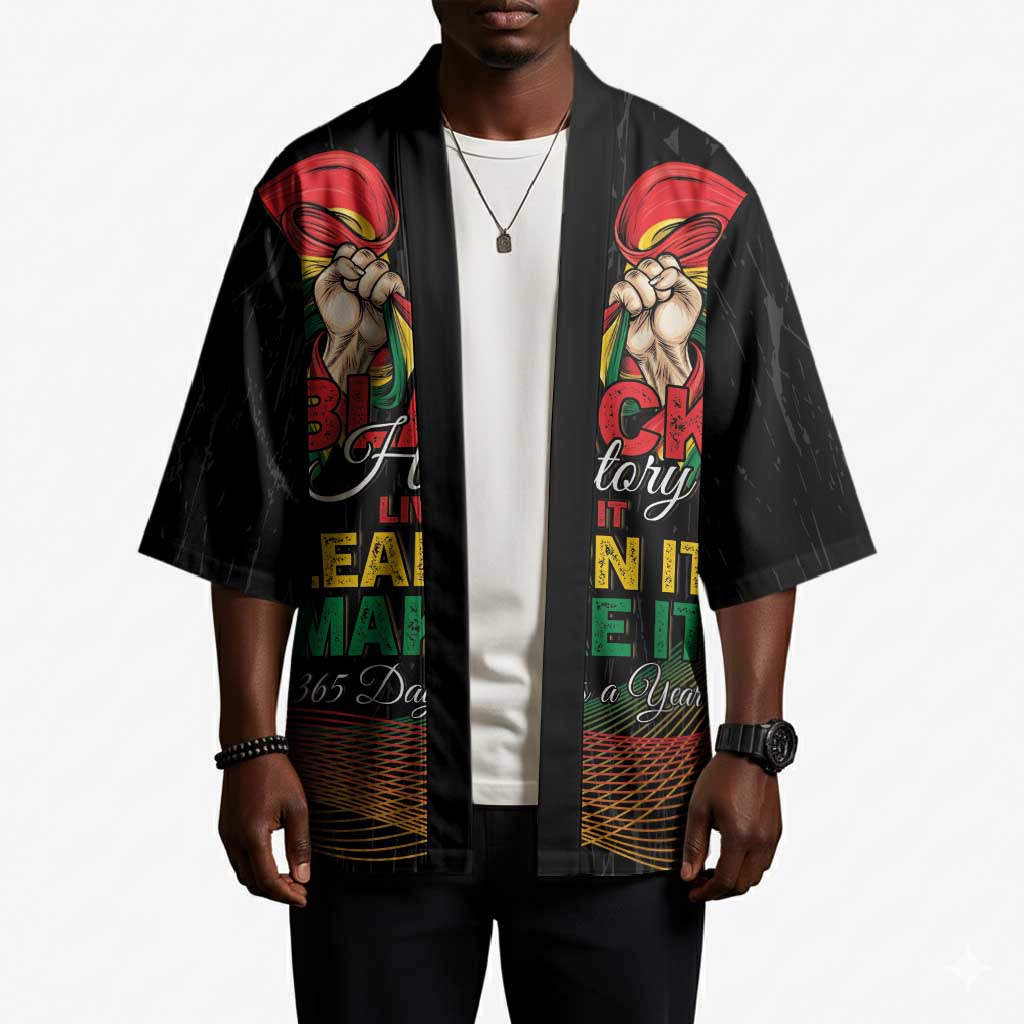 Personalized Ghana Black History Month Kimono Live It Learn It Make It - African Pride