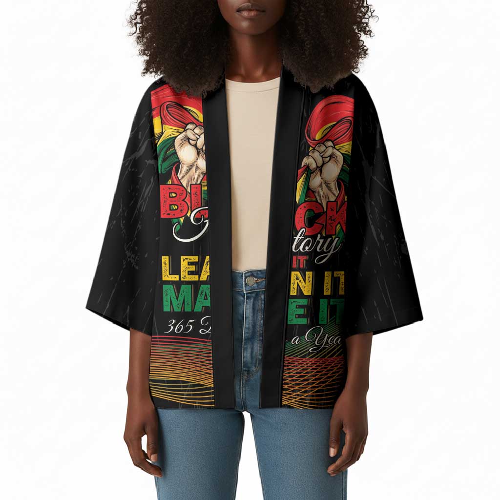 Personalized Ghana Black History Month Kimono Live It Learn It Make It - African Pride