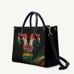 Ghana Black History Month Leather Bag Live It Learn It Make It - African Pride