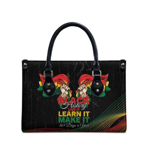 Ghana Black History Month Leather Bag Live It Learn It Make It - African Pride