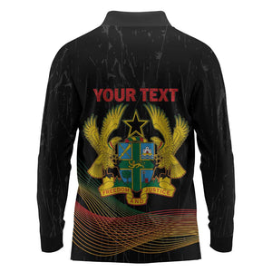 Personalized Ghana Black History Month Long Sleeve Polo Shirt Live It Learn It Make It - African Pride