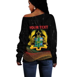 Personalized Ghana Black History Month Off Shoulder Sweater Live It Learn It Make It - African Pride