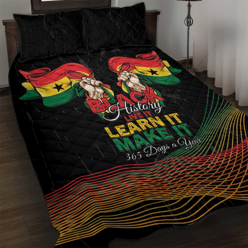 Ghana Black History Month Quilt Bed Set Live It Learn It Make It - African Pride