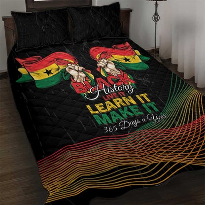 Ghana Black History Month Quilt Bed Set Live It Learn It Make It - African Pride