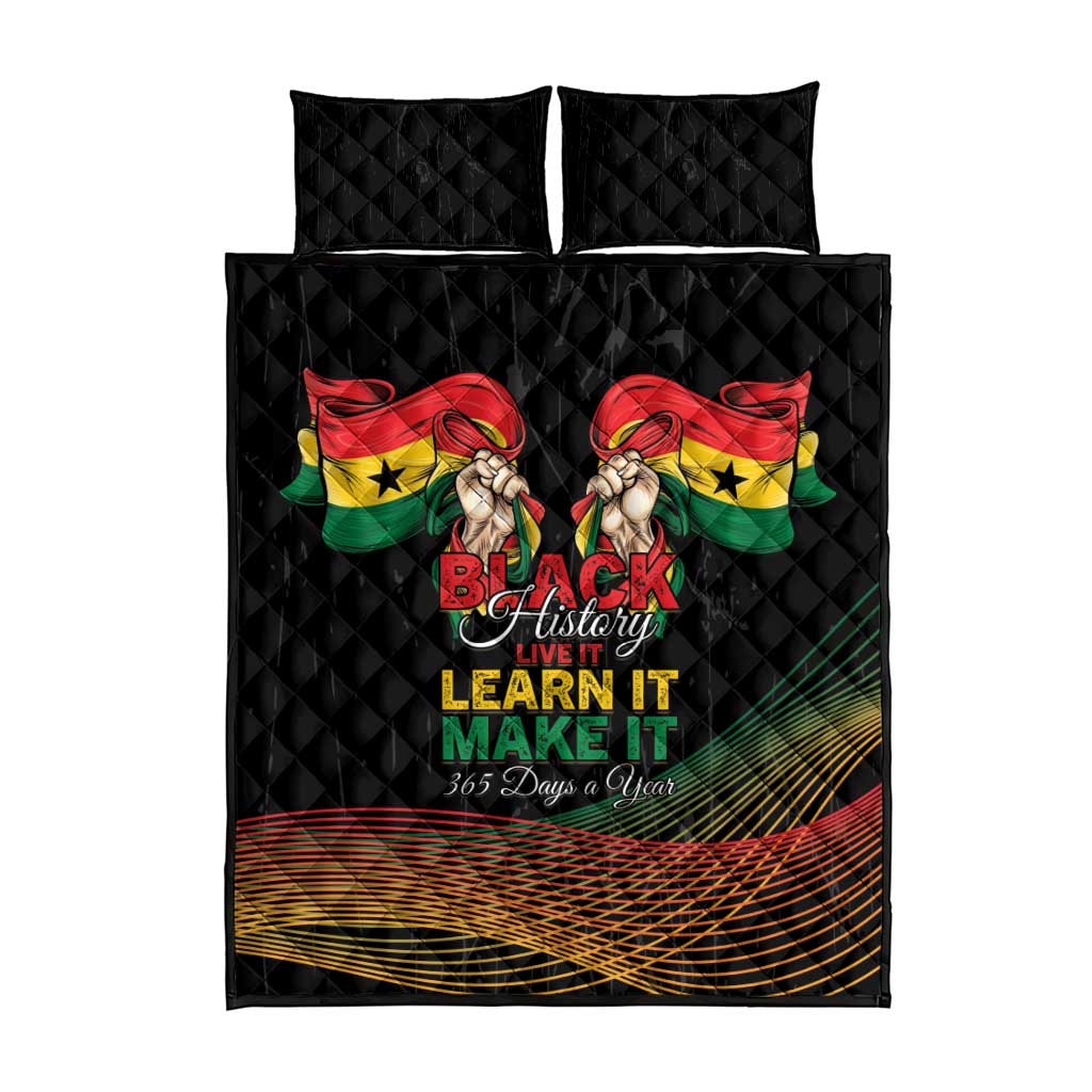 Ghana Black History Month Quilt Bed Set Live It Learn It Make It - African Pride