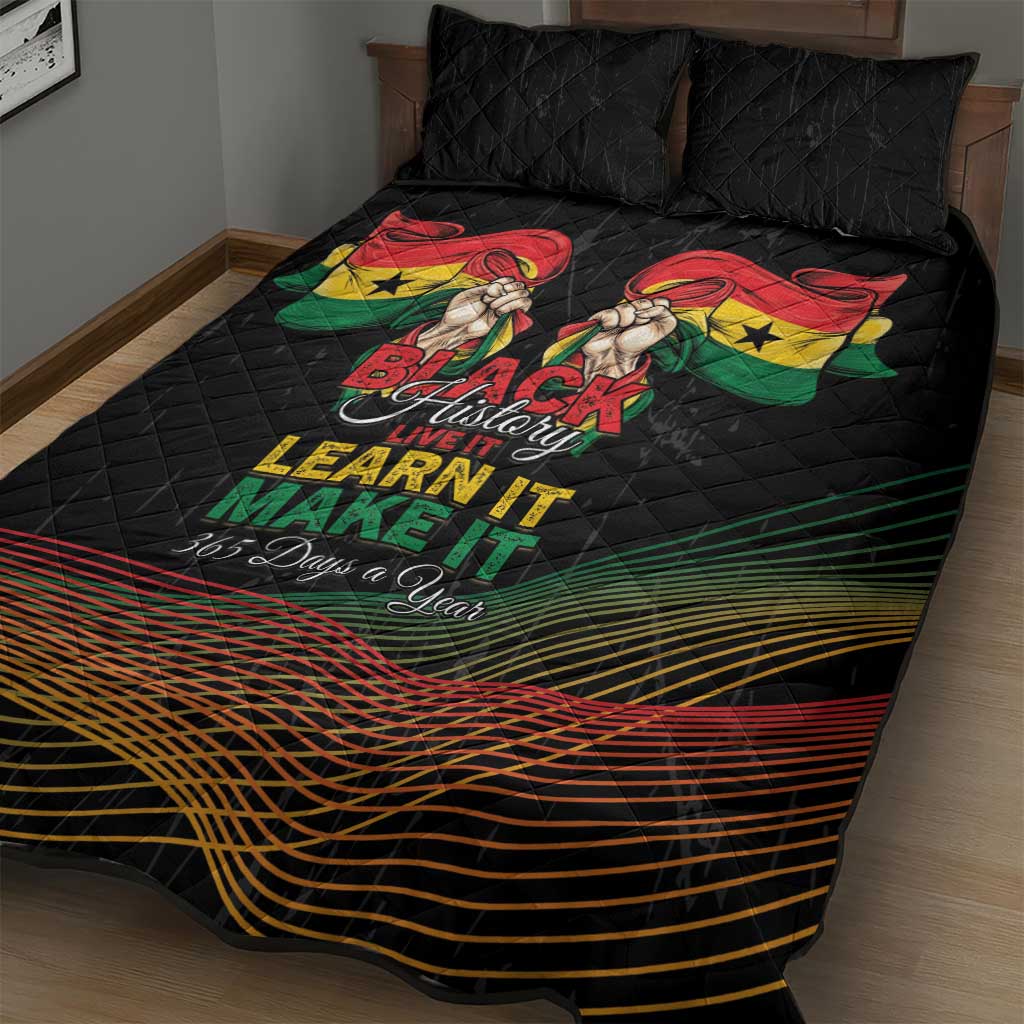Ghana Black History Month Quilt Bed Set Live It Learn It Make It - African Pride