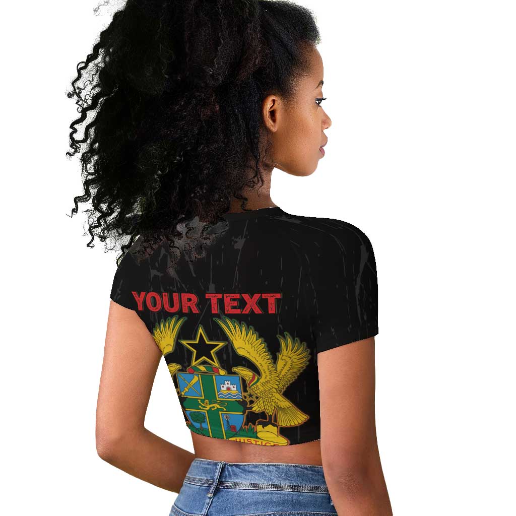 Personalized Ghana Black History Month Raglan Cropped T shirt Live It Learn It Make It - African Pride