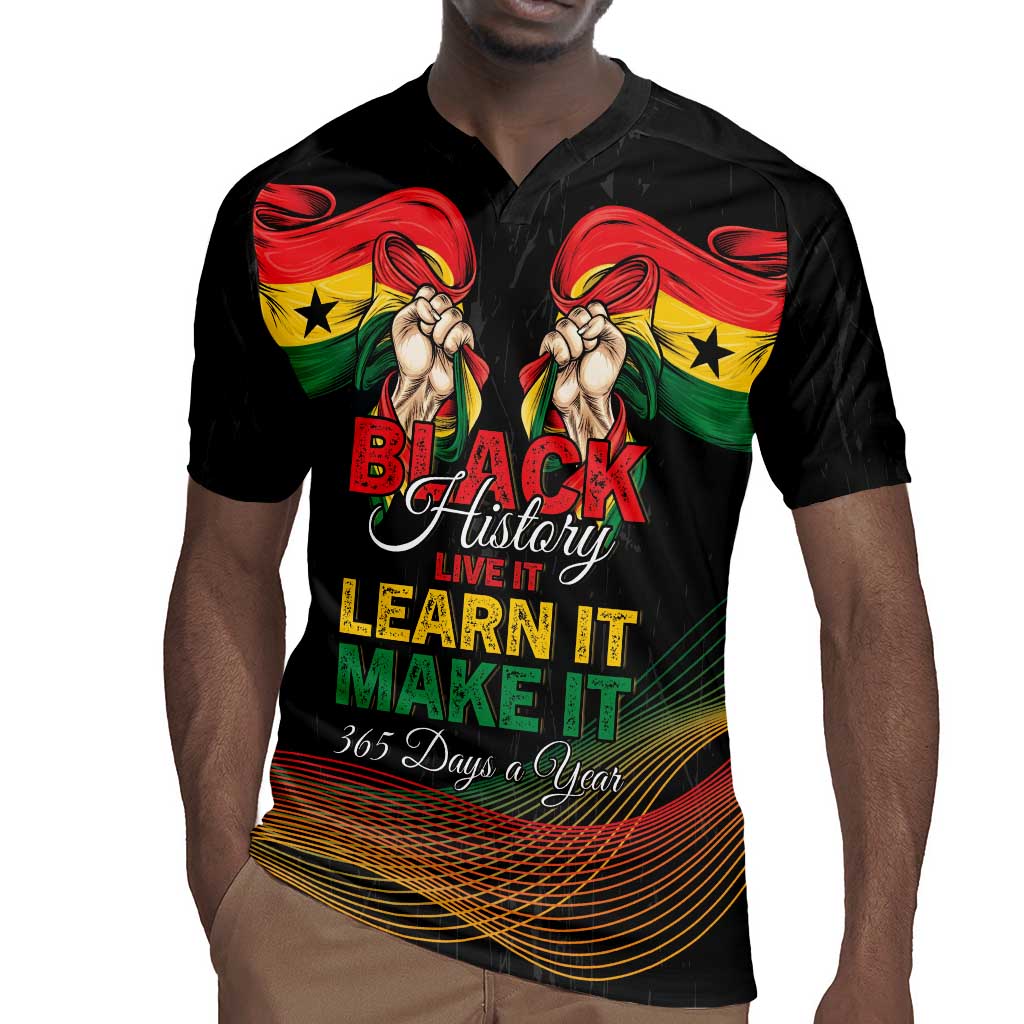 Personalized Ghana Black History Month Rugby Jersey Live It Learn It Make It - African Pride
