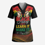 Personalized Ghana Black History Month Scrub Top Live It Learn It Make It - African Pride