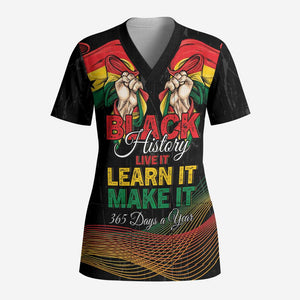 Personalized Ghana Black History Month Scrub Top Live It Learn It Make It - African Pride