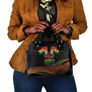 Ghana Black History Month Shoulder Handbag Live It Learn It Make It - African Pride