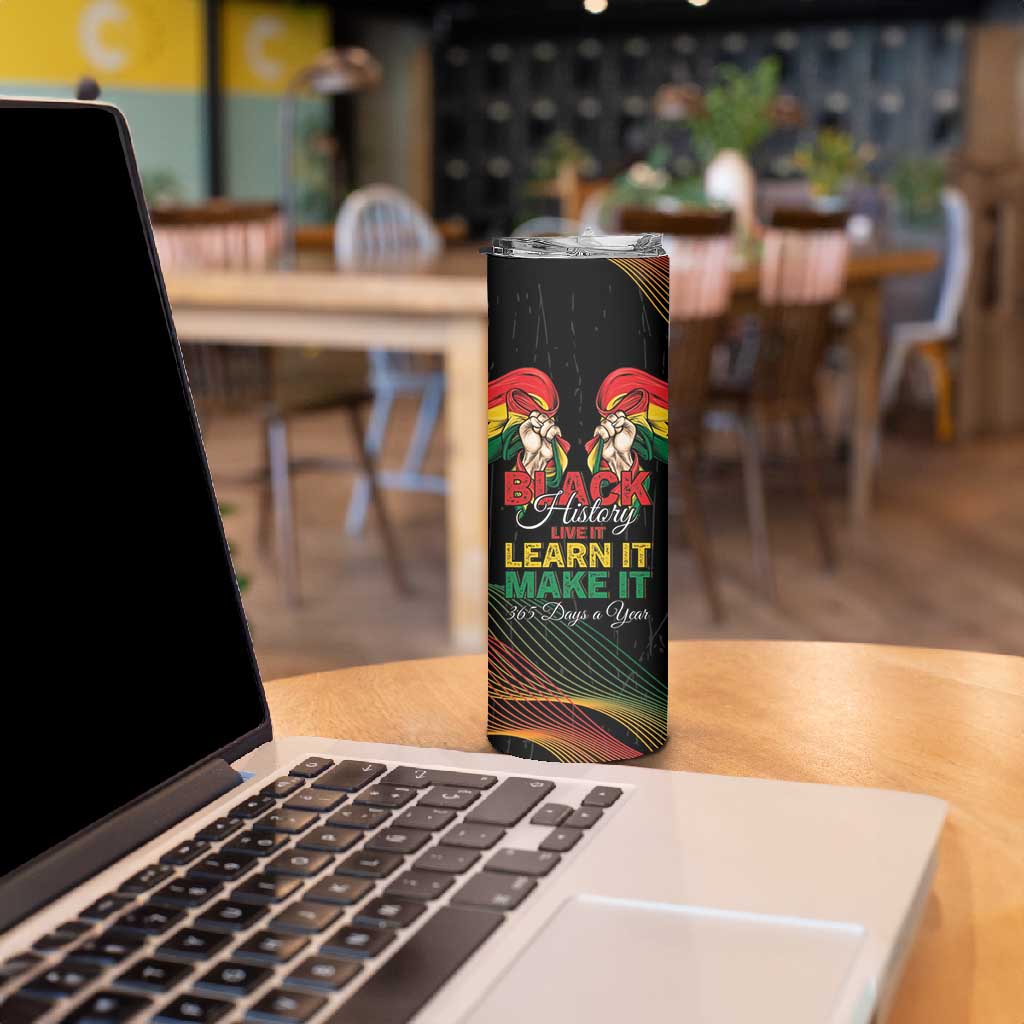 Personalized Ghana Black History Month Skinny Tumbler Live It Learn It Make It - African Pride