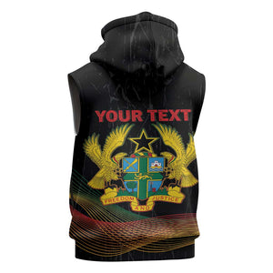 Personalized Ghana Black History Month Sleeveless Hoodie Live It Learn It Make It - African Pride