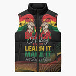 Personalized Ghana Black History Month Sleeveless Puffer Jacket Live It Learn It Make It - African Pride