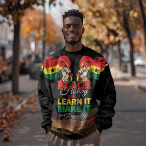 Personalized Ghana Black History Month Sweatshirt Live It Learn It Make It - African Pride