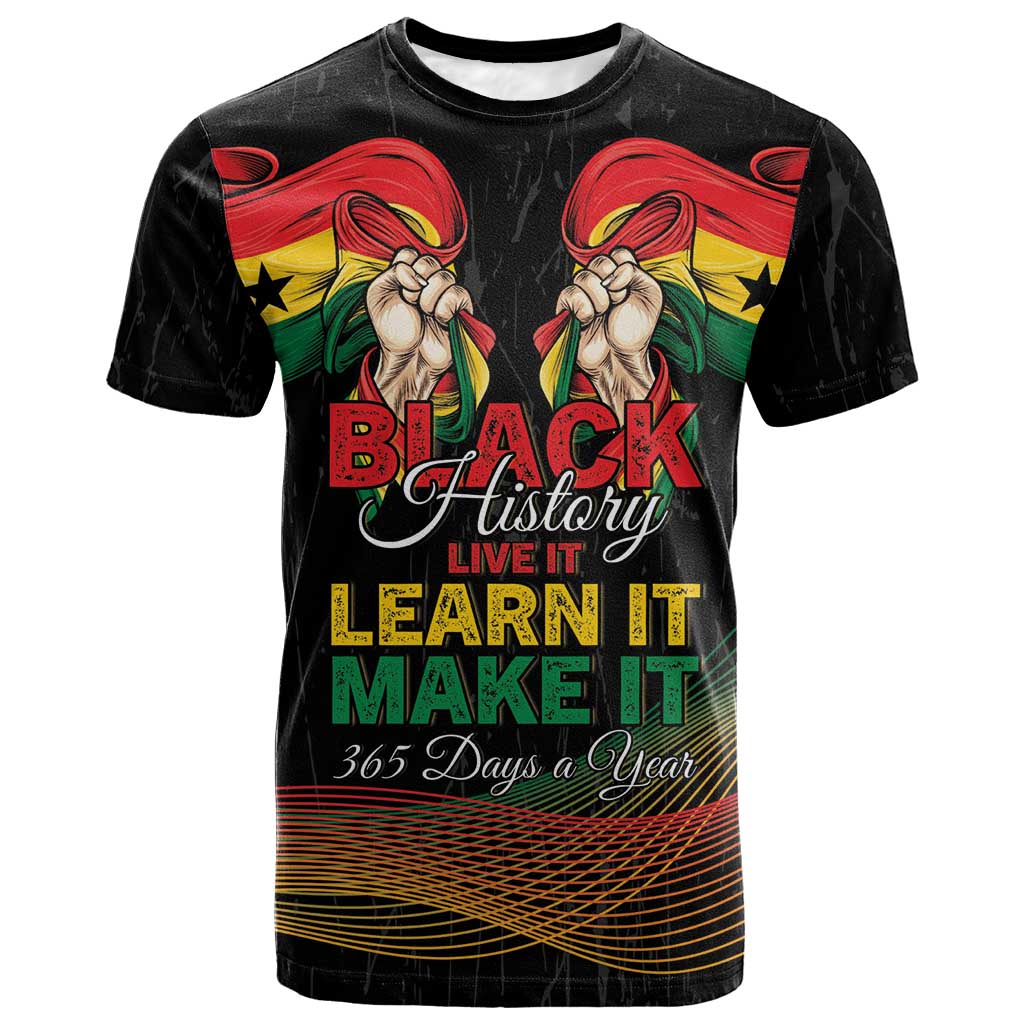 Personalized Ghana Black History Month T shirt Live It Learn It Make It - African Pride