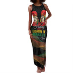 Personalized Ghana Black History Month Tank Maxi Dress Live It Learn It Make It - African Pride