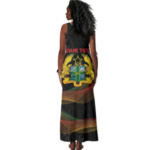 Personalized Ghana Black History Month Tank Maxi Dress Live It Learn It Make It - African Pride