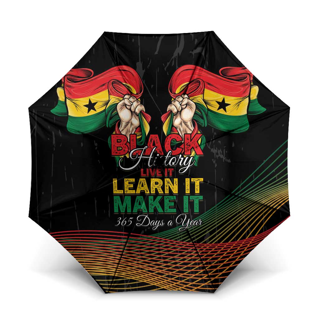 Ghana Black History Month Umbrella Live It Learn It Make It - African Pride