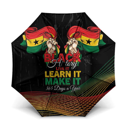 Ghana Black History Month Umbrella Live It Learn It Make It - African Pride