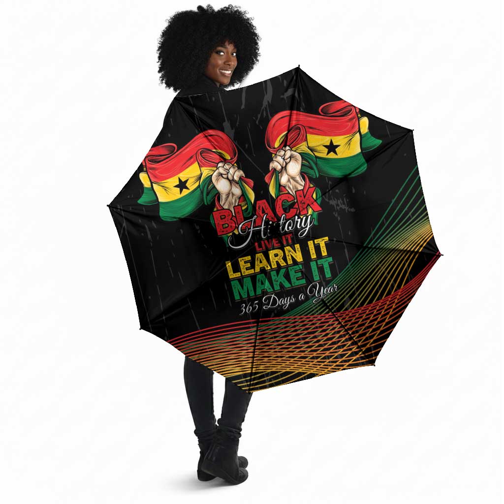 Ghana Black History Month Umbrella Live It Learn It Make It - African Pride