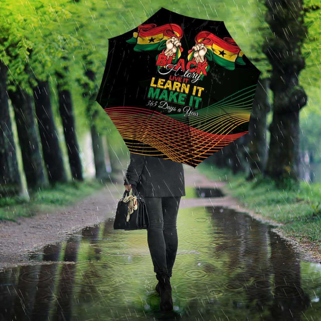 Ghana Black History Month Umbrella Live It Learn It Make It - African Pride