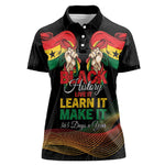 Personalized Ghana Black History Month Women Polo Shirt Live It Learn It Make It - African Pride