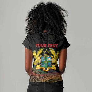 Personalized Ghana Black History Month Women V-Neck T-Shirt Live It Learn It Make It - African Pride