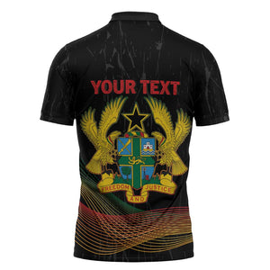 Personalized Ghana Black History Month Zipper Polo Shirt Live It Learn It Make It - African Pride