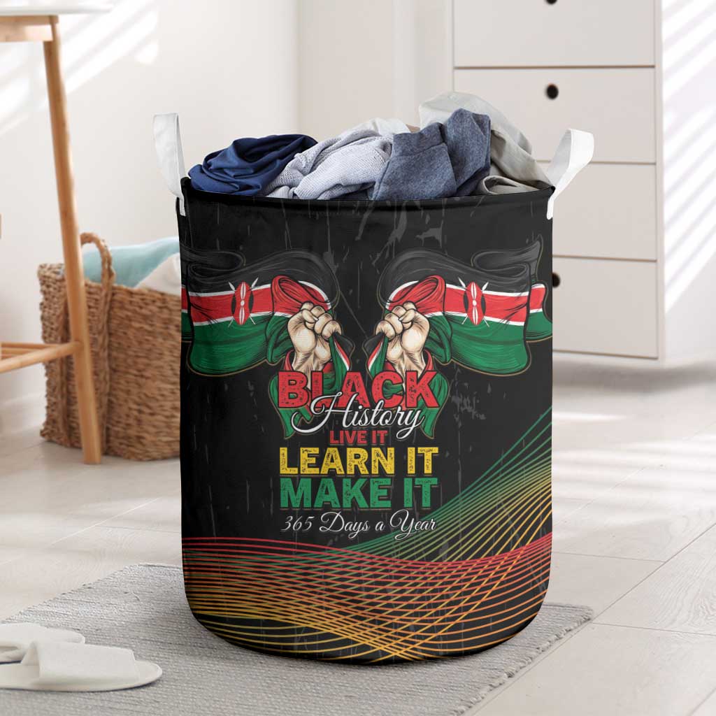 Kenya Black History Month Laundry Basket Live It Learn It Make It - African Pride