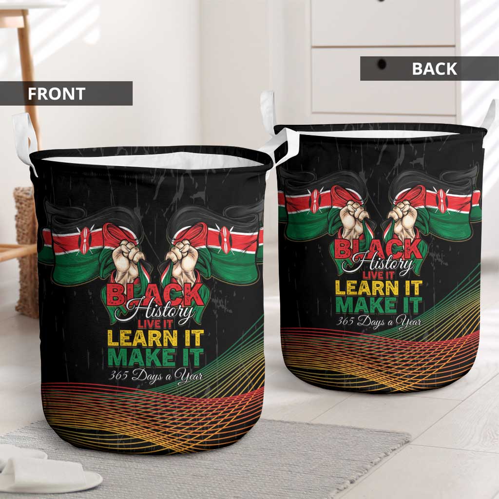 Kenya Black History Month Laundry Basket Live It Learn It Make It - African Pride