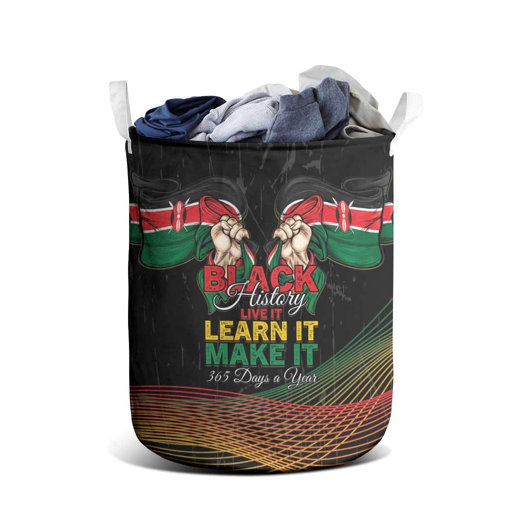 Kenya Black History Month Laundry Basket Live It Learn It Make It - African Pride