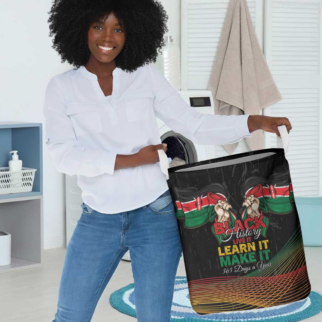 Kenya Black History Month Laundry Basket Live It Learn It Make It - African Pride