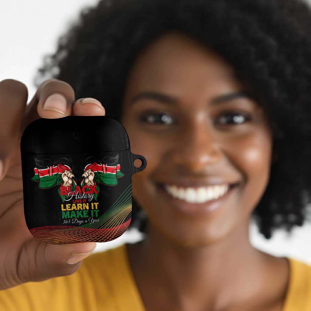 Kenya Black History Month AirPods Case Live It Learn It Make It - African Pride