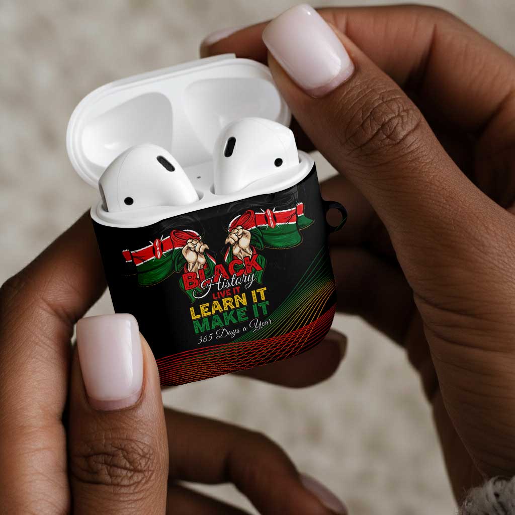 Kenya Black History Month AirPods Case Live It Learn It Make It - African Pride