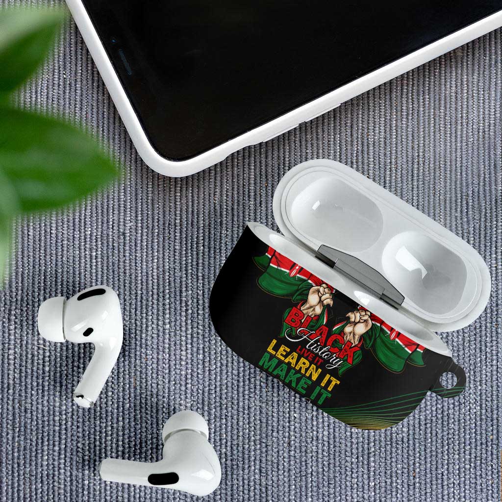 Kenya Black History Month AirPods Case Live It Learn It Make It - African Pride