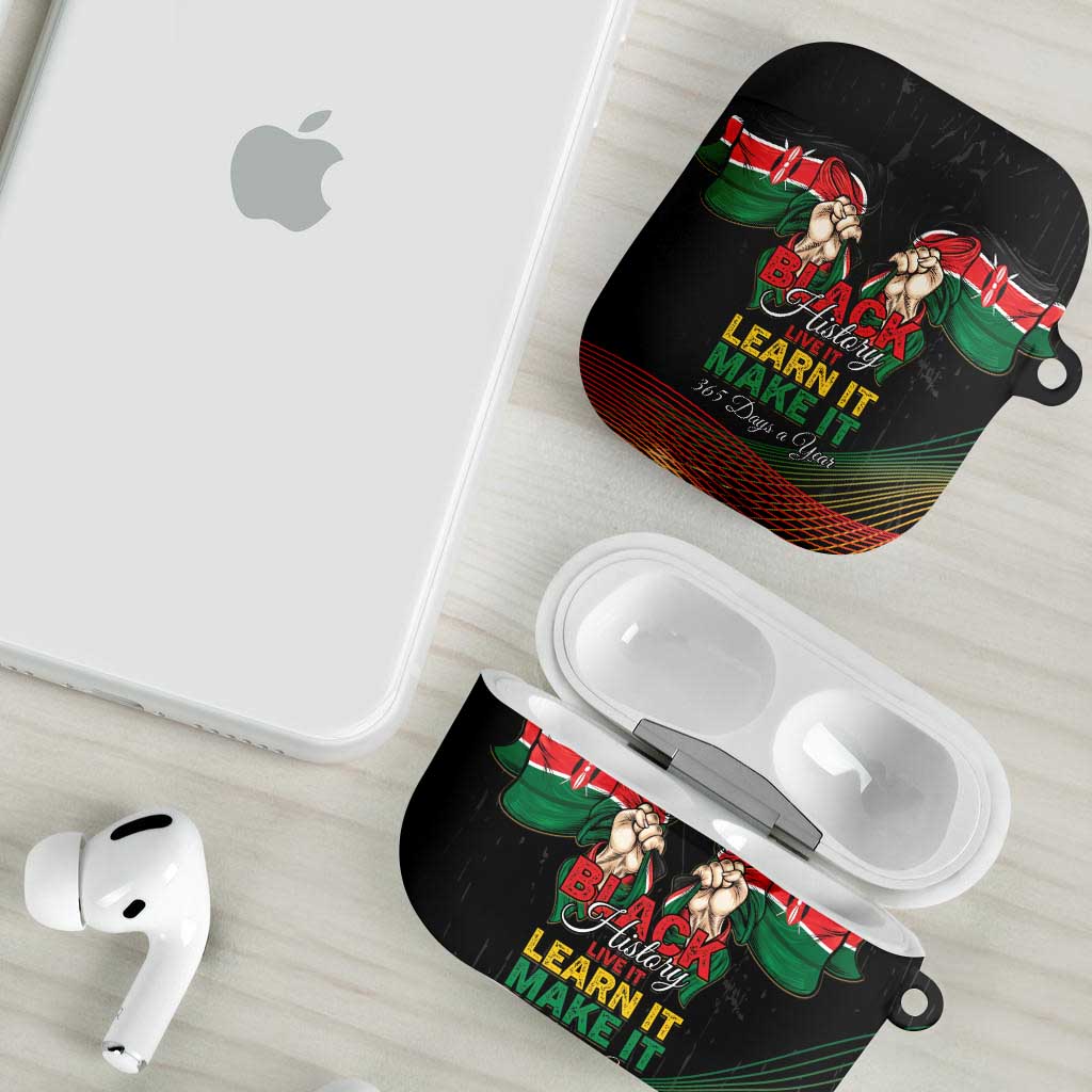 Kenya Black History Month AirPods Case Live It Learn It Make It - African Pride