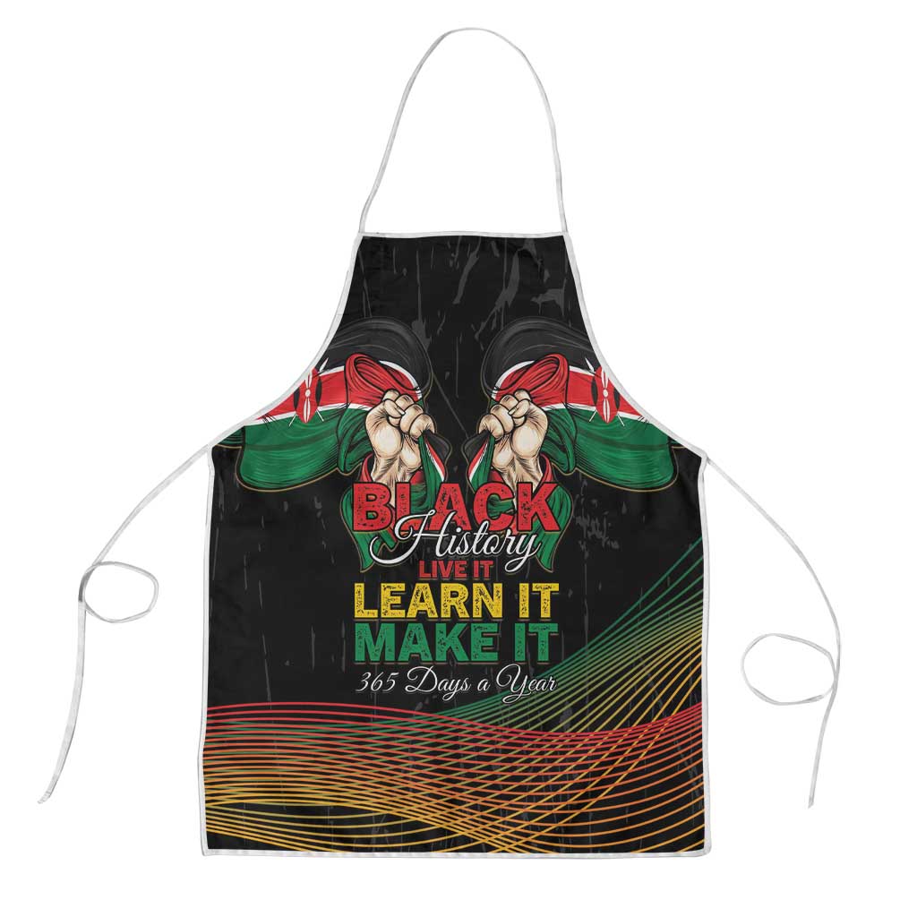 Kenya Black History Month Apron Live It Learn It Make It - African Pride