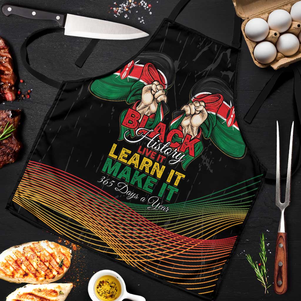 Kenya Black History Month Apron Live It Learn It Make It - African Pride