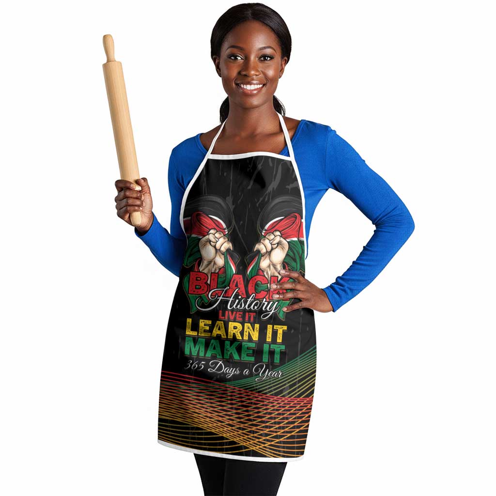 Kenya Black History Month Apron Live It Learn It Make It - African Pride