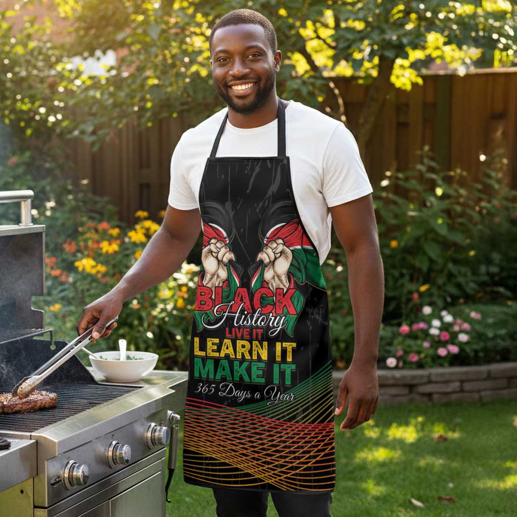 Kenya Black History Month Apron Live It Learn It Make It - African Pride