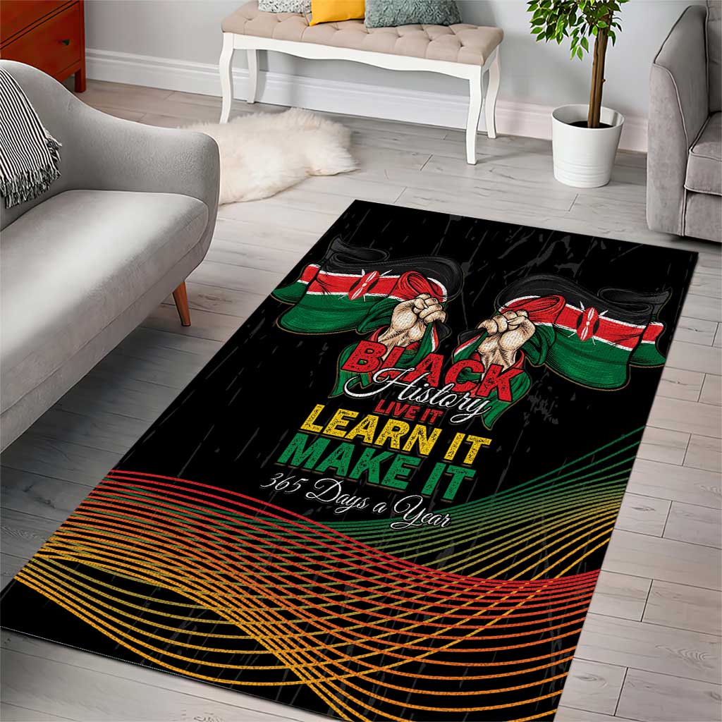 Kenya Black History Month Area Rug Live It Learn It Make It - African Pride