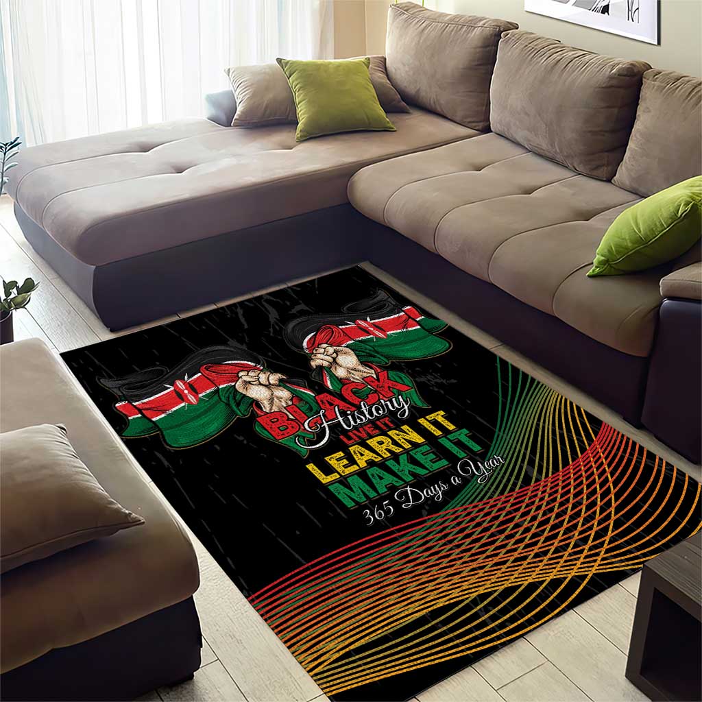 Kenya Black History Month Area Rug Live It Learn It Make It - African Pride