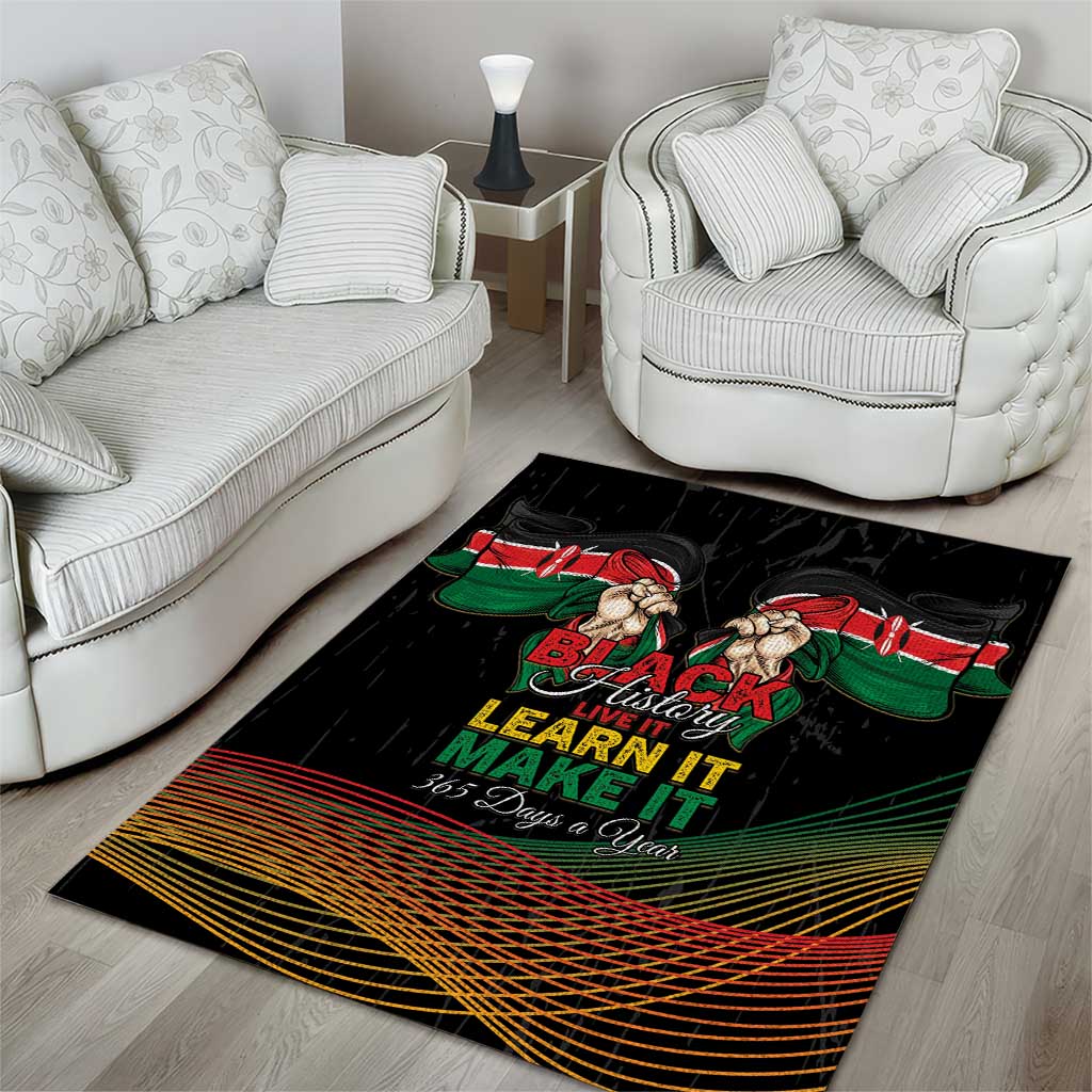 Kenya Black History Month Area Rug Live It Learn It Make It - African Pride